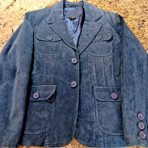 Women's Blue Suede Jacket